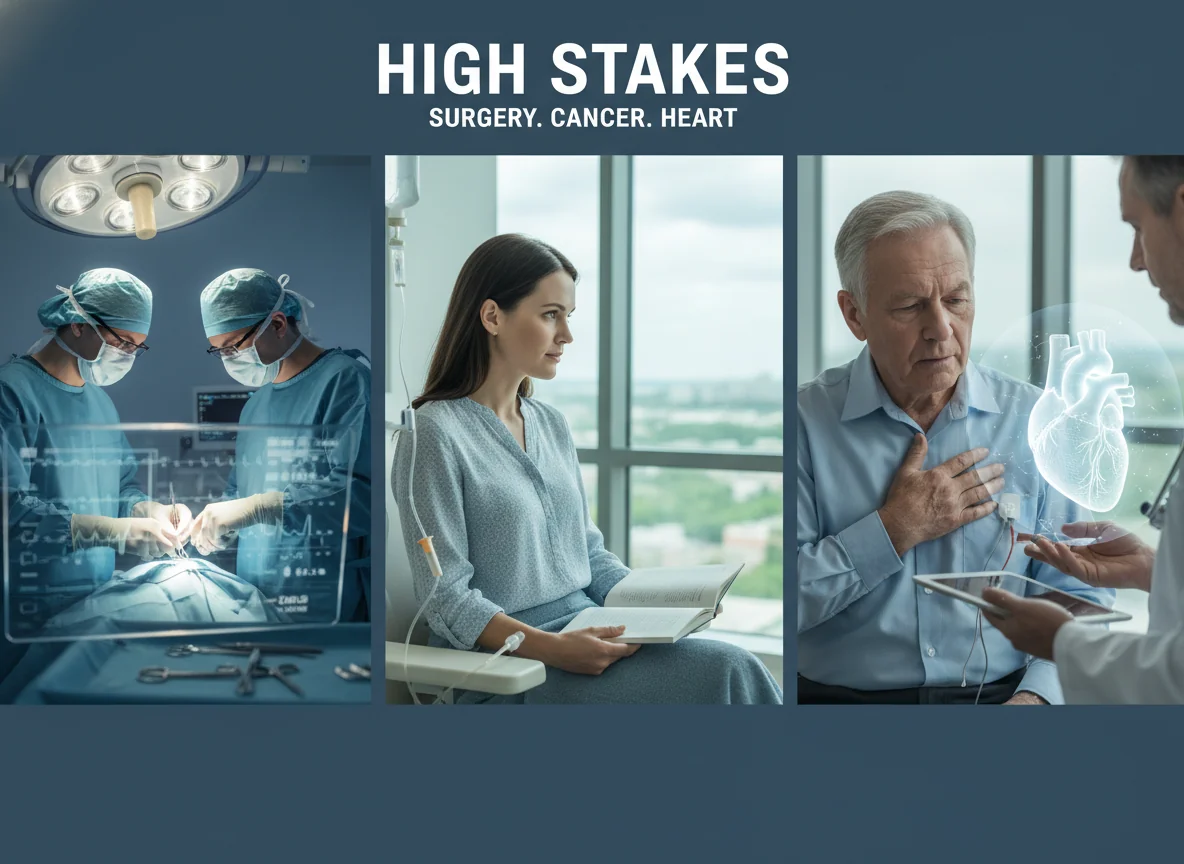 Visual for High‑stakes situations: surgery, cancer, and heart problems