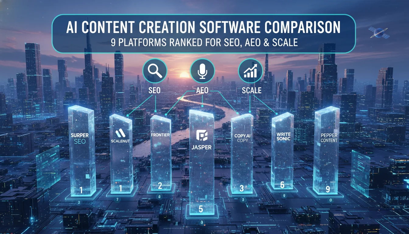 AI Content Creation Software Comparison: 9 Platforms Ranked for SEO, AEO & Scale