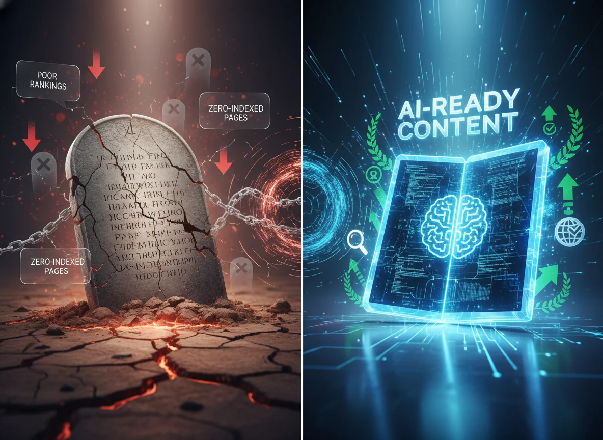 Visual for From Poor Rankings & Zero-Indexed Pages to AI-Ready Content