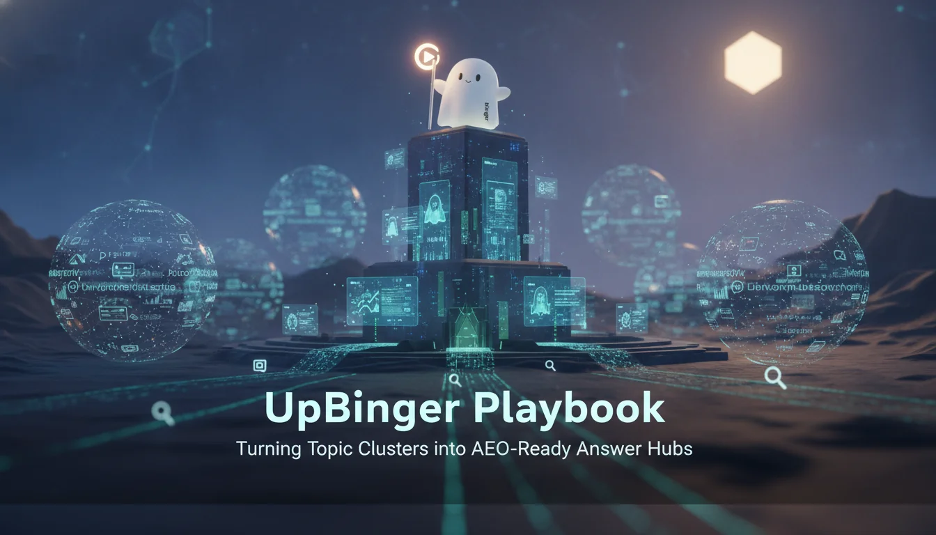 Featured image for UpBinger Playbook: Turning Topic Clusters into AEO‑Ready Answer Hubs
