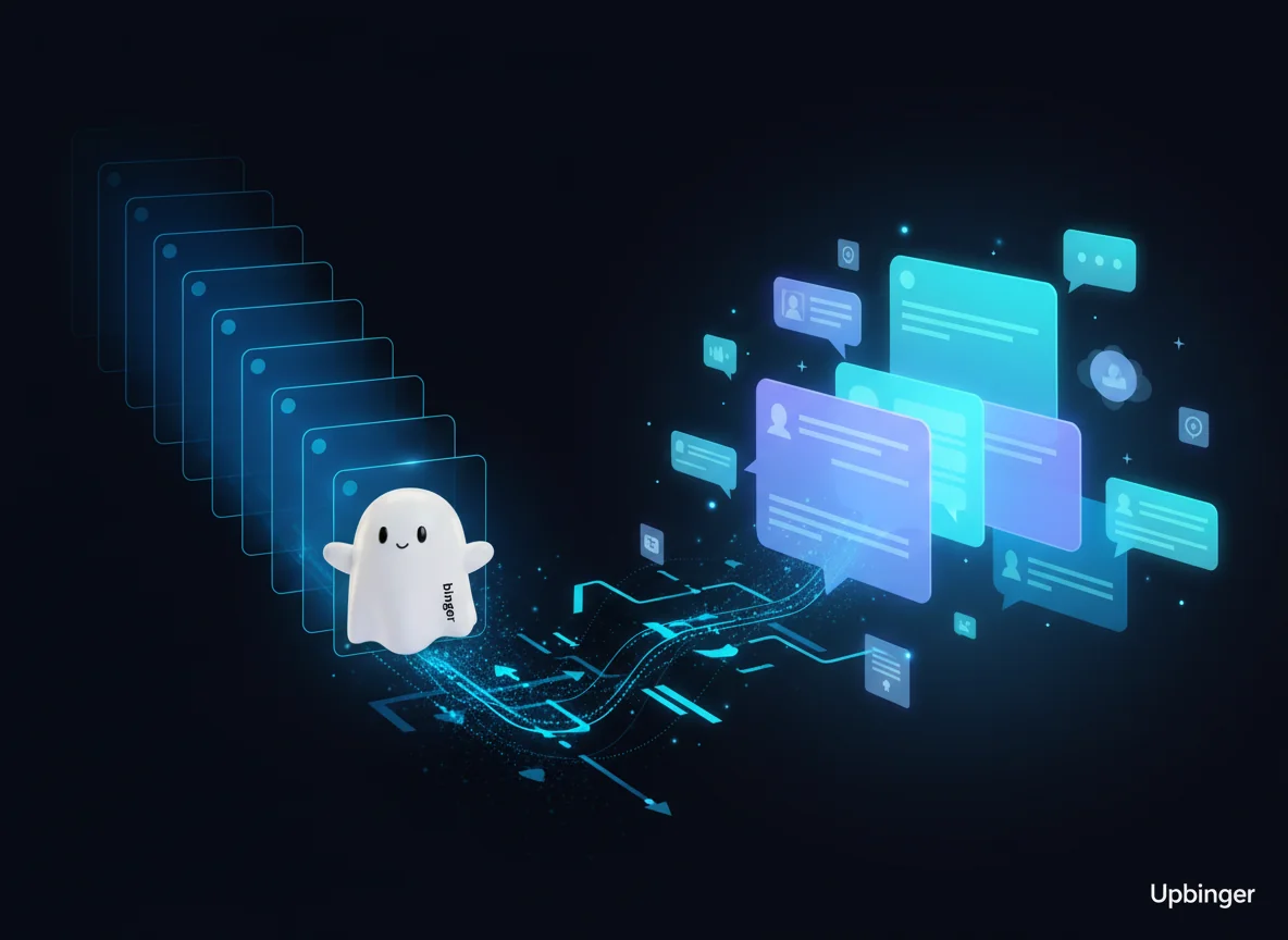 Editorial illustration showing attention shifting from traditional search results to AI-generated answer panels and conversational interfaces, symbolizing the rise of answer visibility over SEO alone.