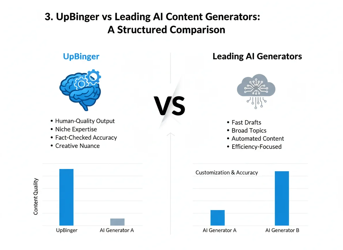 Visual for 3. UpBinger vs Leading AI Content Generators: A Structured Comparison