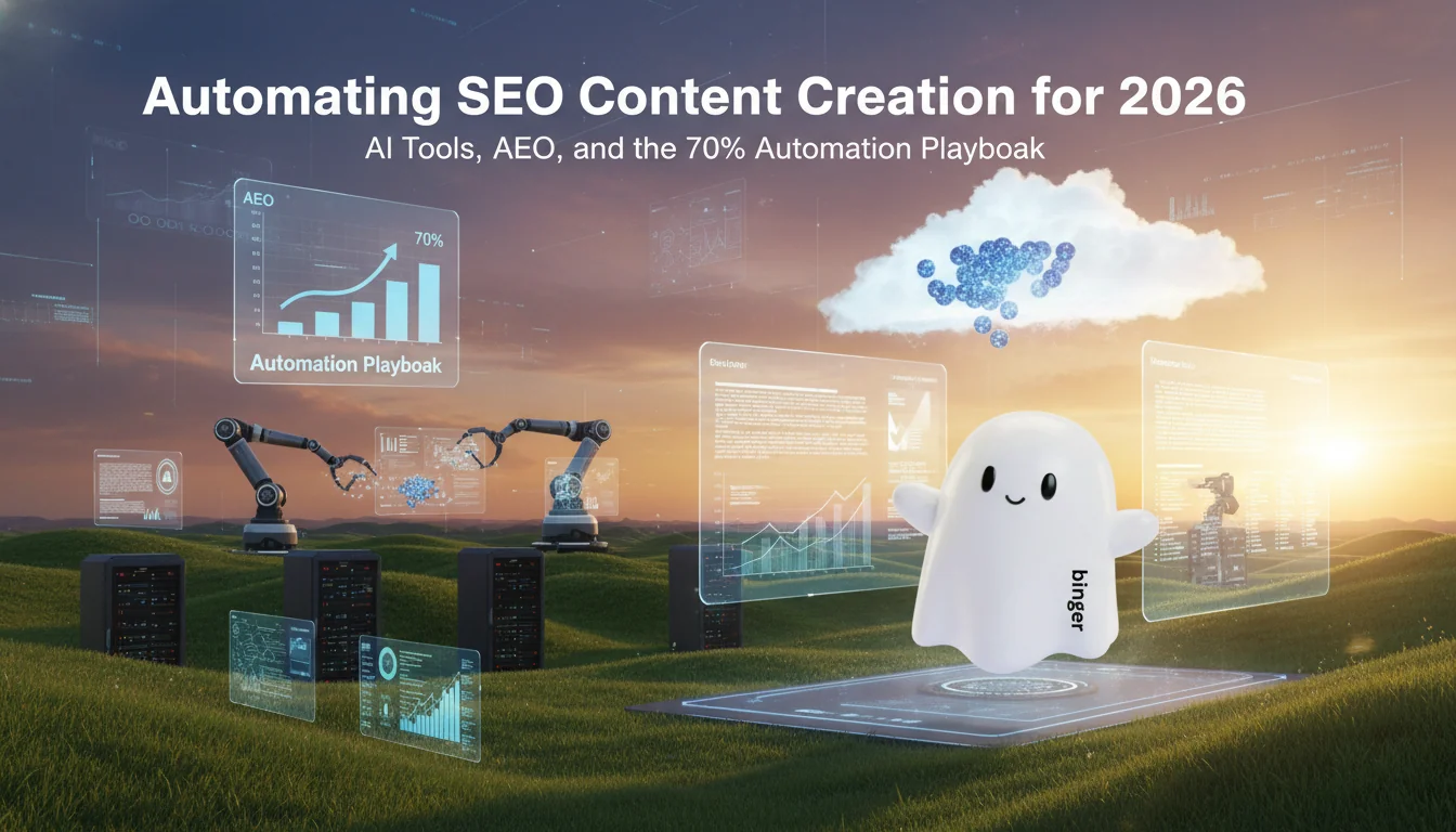 Featured image for Automating SEO Content Creation for 2026: AI Tools, AEO, and the 70% Automation Playbook