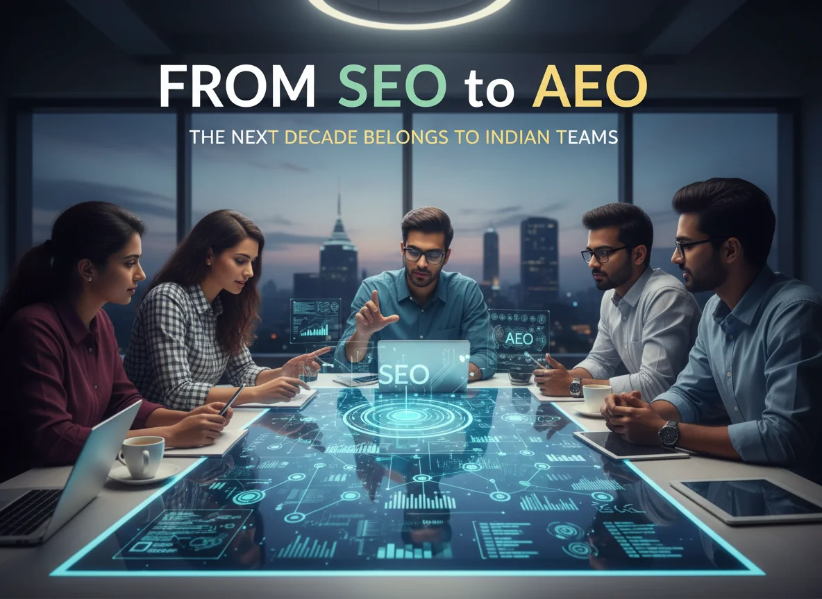 Visual for From SEO to AEO: Why the Next Decade Belongs to Indian Teams